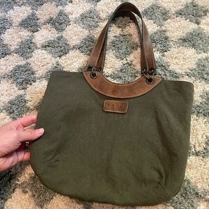 Green canvas bag